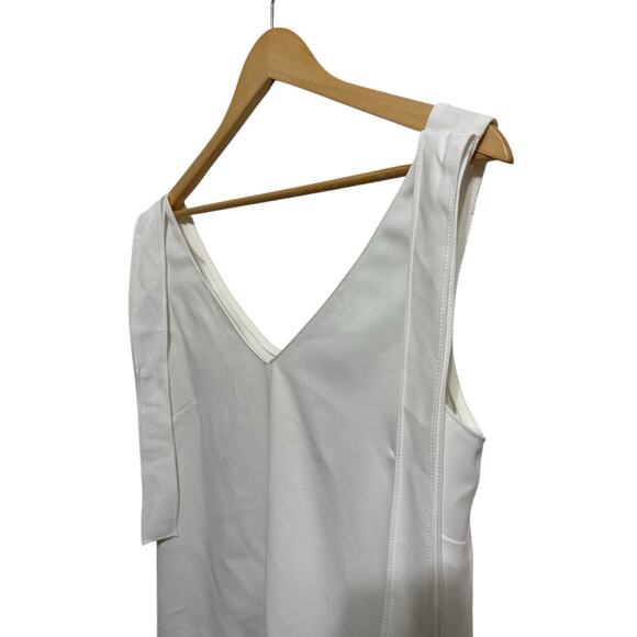 Amanda Uprichard women's white tie v neck blouse size Medium - Picture 2 of 5
